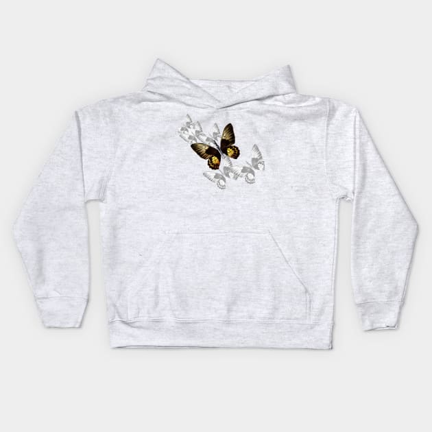 Bullet With Butterly Wings In Flight Kids Hoodie by artpirate